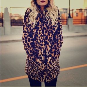 Brand new, never worn ... Funky Faux Leopard Coat